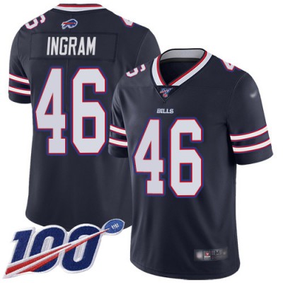 Nike Buffalo Bills #46 Ja'Marcus Ingram Navy Men's Stitched NFL Limited Inverted Legend 100th Season Jersey